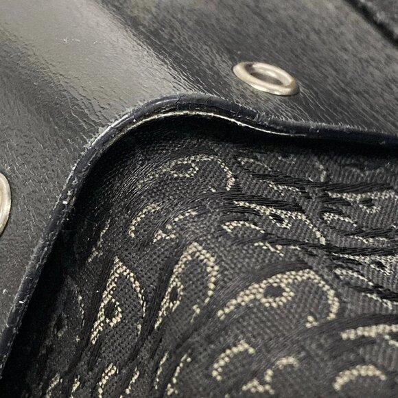 Auth DIOR/ChristianDior Street Chic/Trotter Black Dark Gray Jacquard Leather - Picture 11 of 16